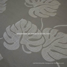 Popular Chocolate Jacquard Shrinkage Flower Design Curtain Fabric